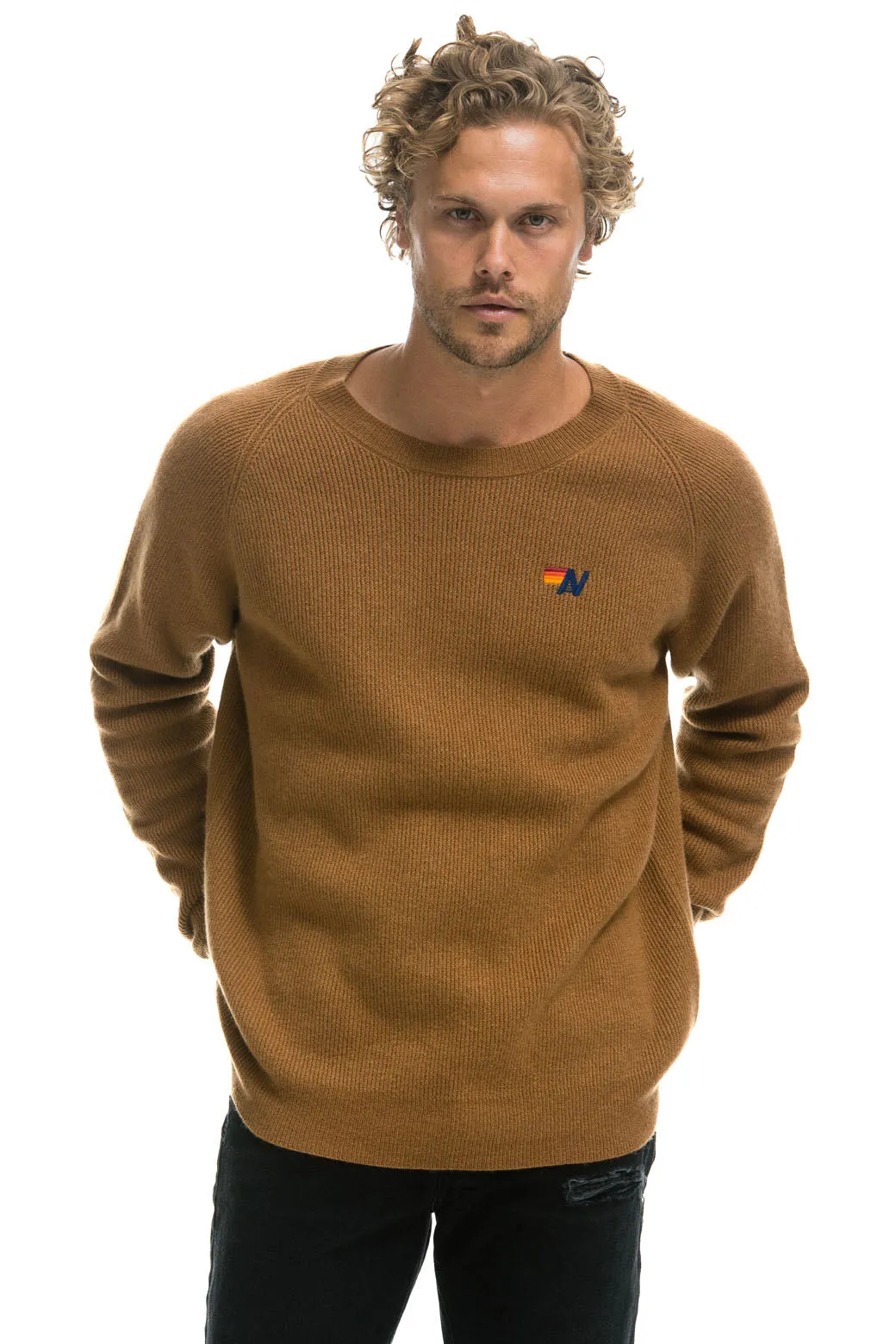 VINTAGE CABIN 2 UNISEX CASHMERE SWEATER - BUTTERSCOTCH sold by Aviator Nation product image thumbnail 2