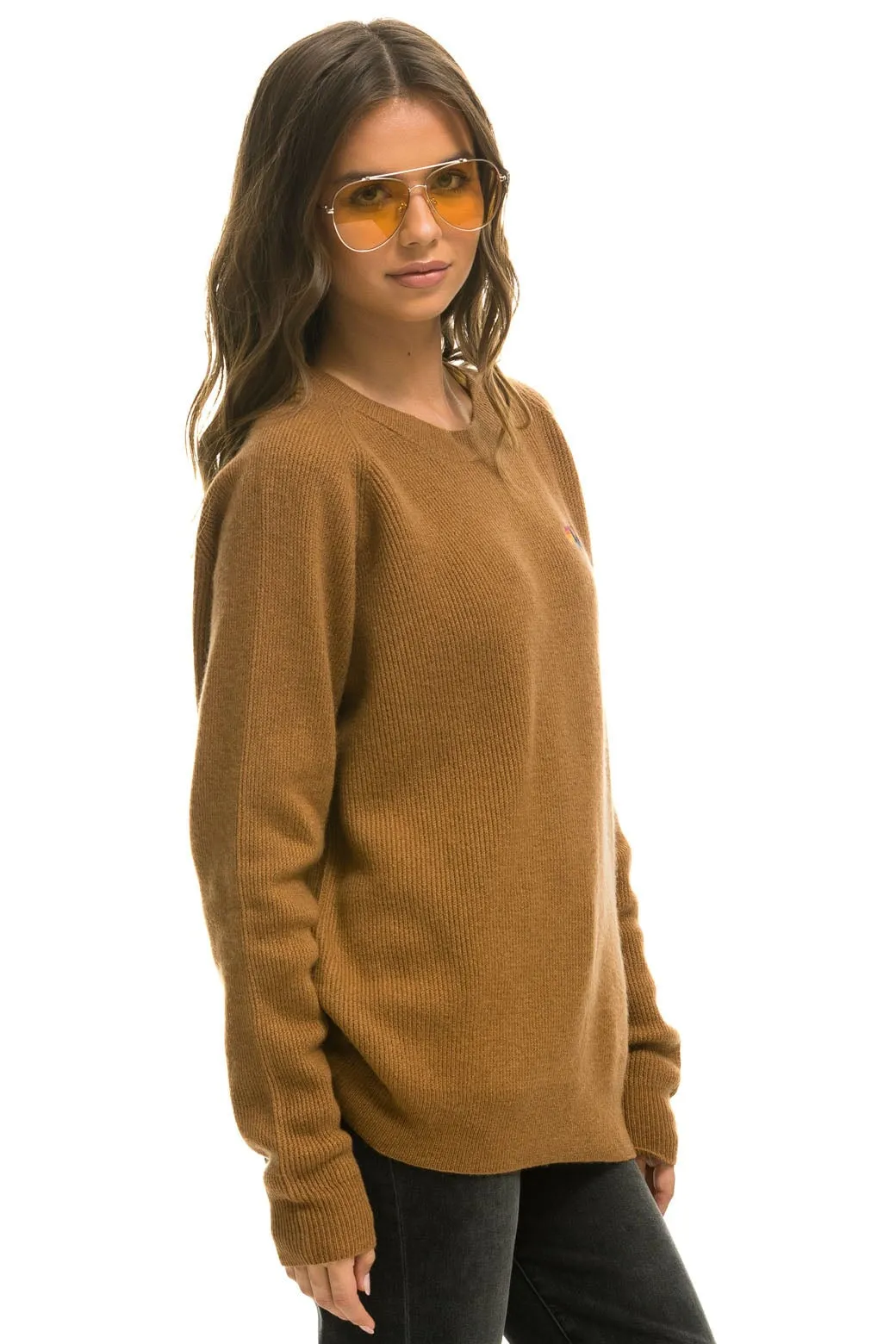 VINTAGE CABIN 2 UNISEX CASHMERE SWEATER - BUTTERSCOTCH sold by Aviator Nation product image thumbnail 5