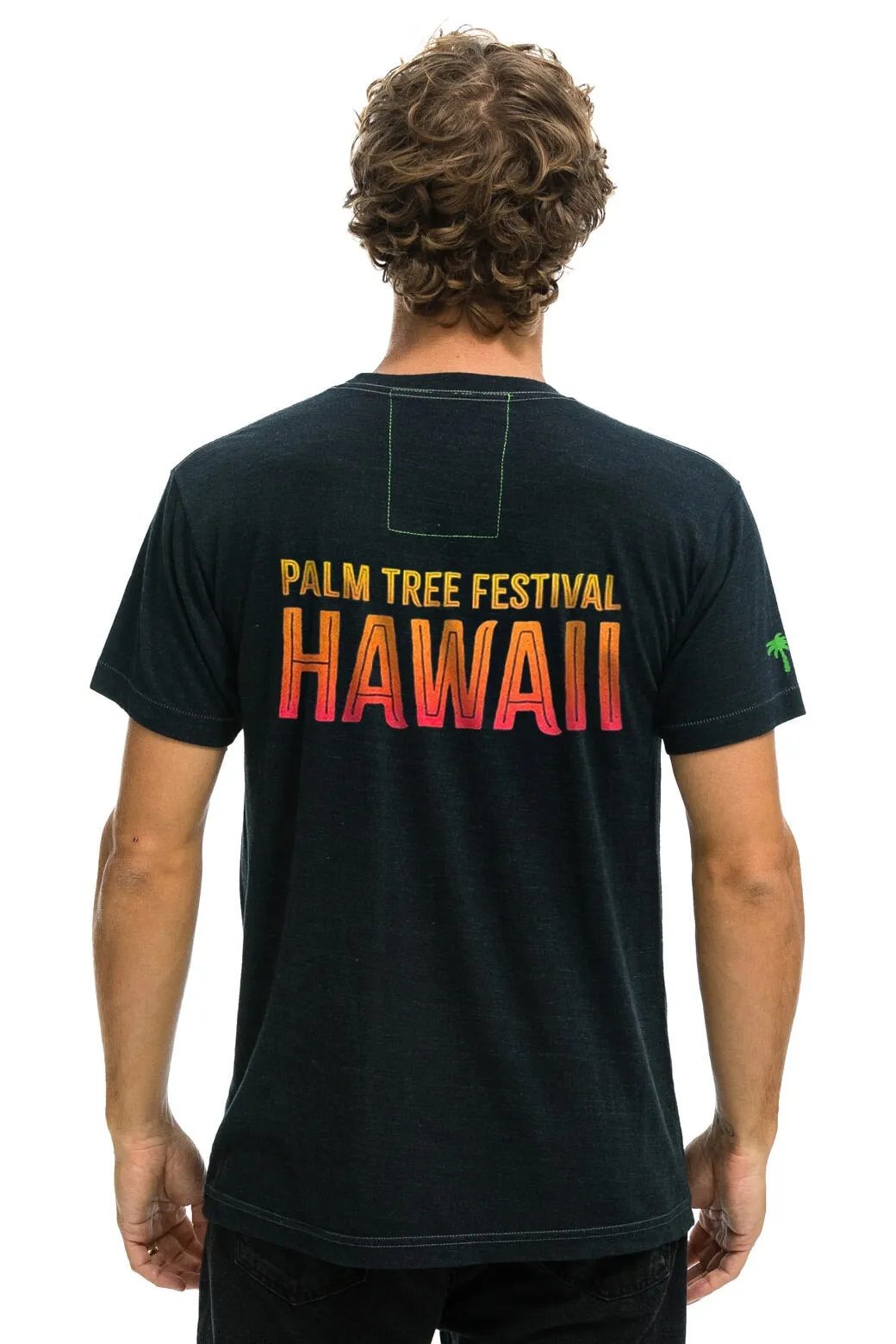 PALM TREE FESTIVAL HAWAII 2024 CREW TEE SHIRT - CHARCOAL sold by Aviator Nation product image thumbnail 3