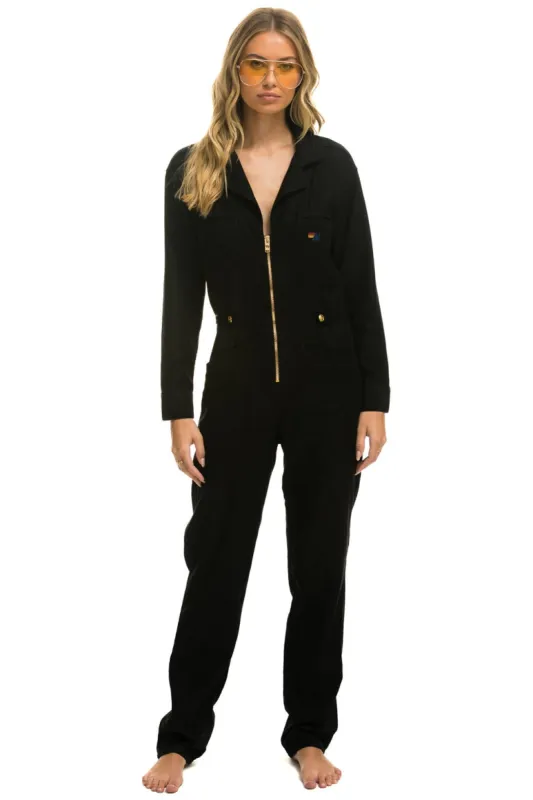 UNISEX TWILL FLIGHT SUIT - BLACK sold by Aviator Nation