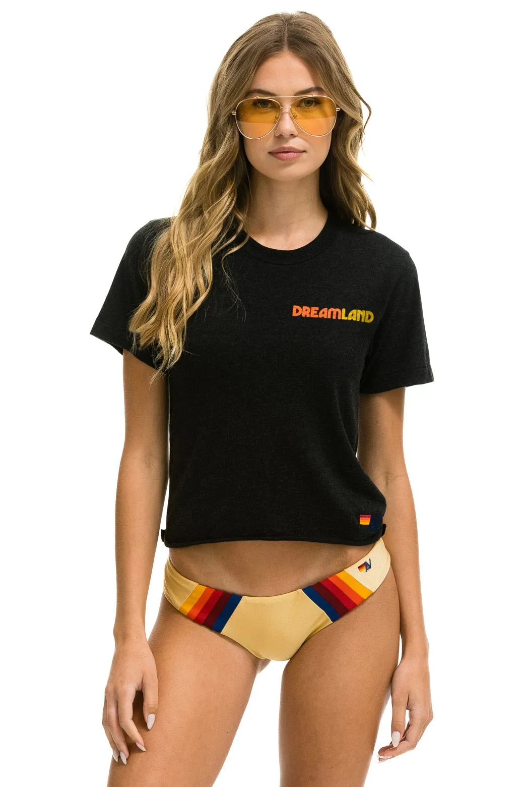 DREAMLAND LOGO BOYFRIEND TEE - BLACK sold by Aviator Nation