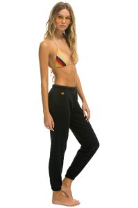 LIGHT WEIGHT BOLT SWEATPANTS - CHARCOAL // RAINBOW PINK sold by Aviator Nation