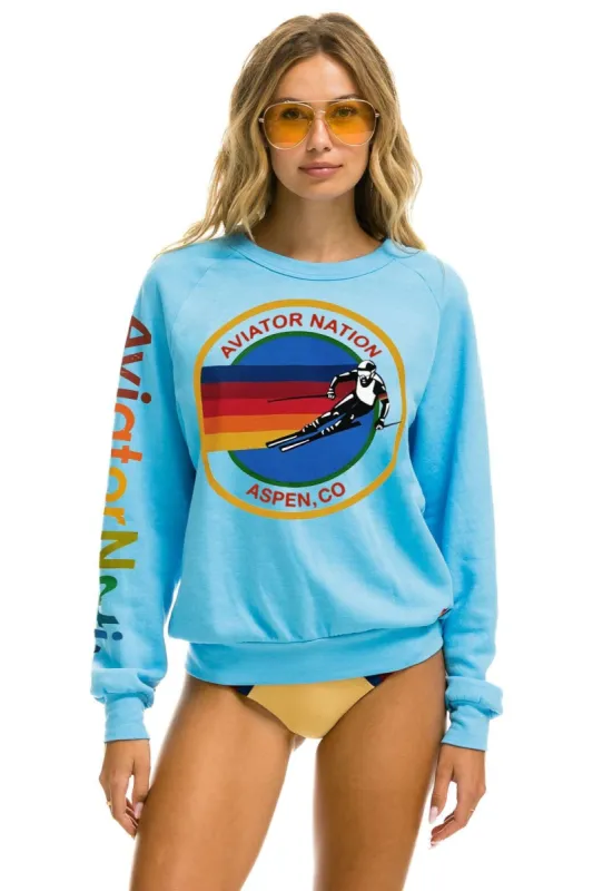 AVIATOR NATION ASPEN CREW SWEATSHIRT - SKY sold by Aviator Nation