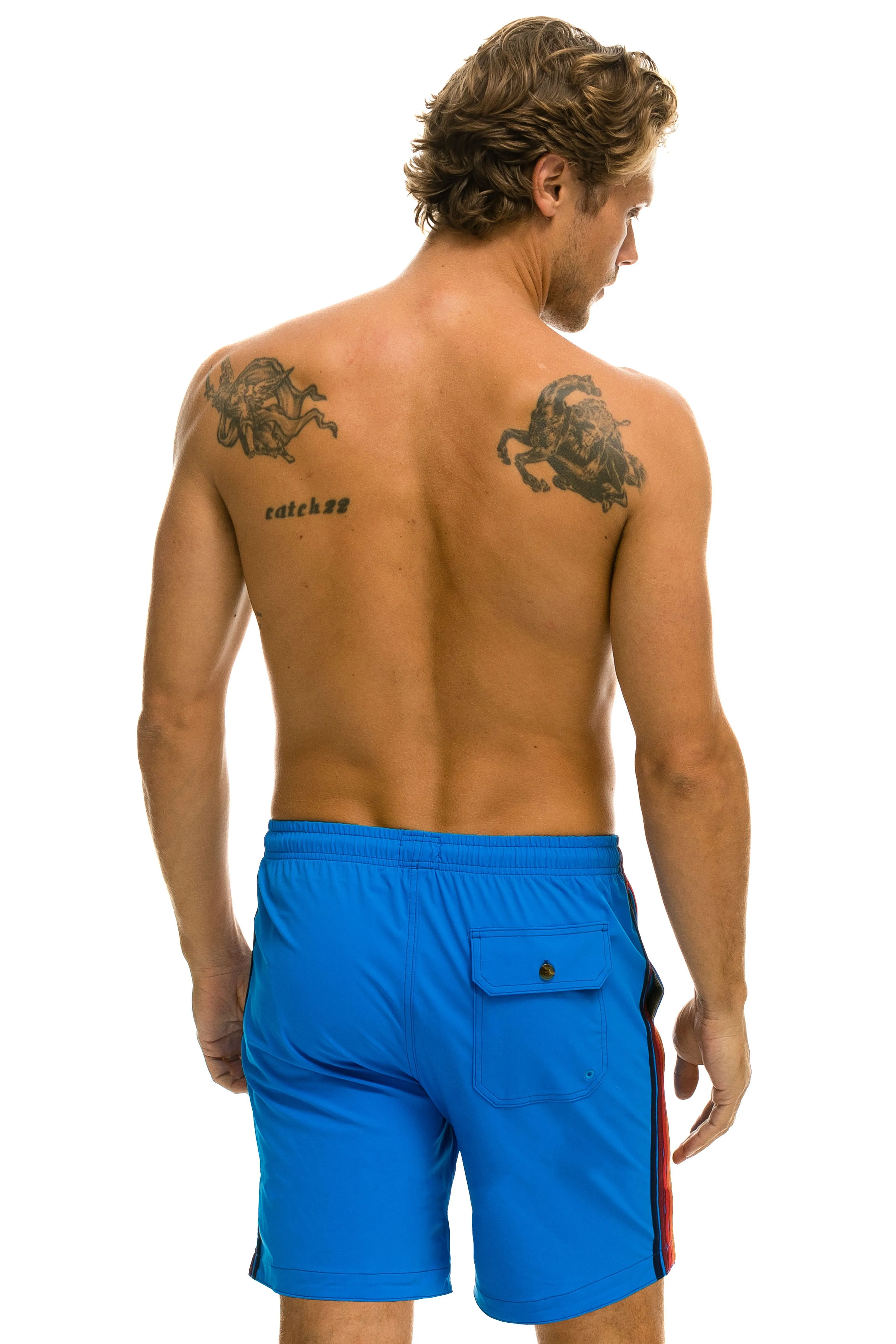 MEN'S 5 STRIPE FLEX SHORTS 7 INCH - PARROT sold by Aviator Nation product image thumbnail 3