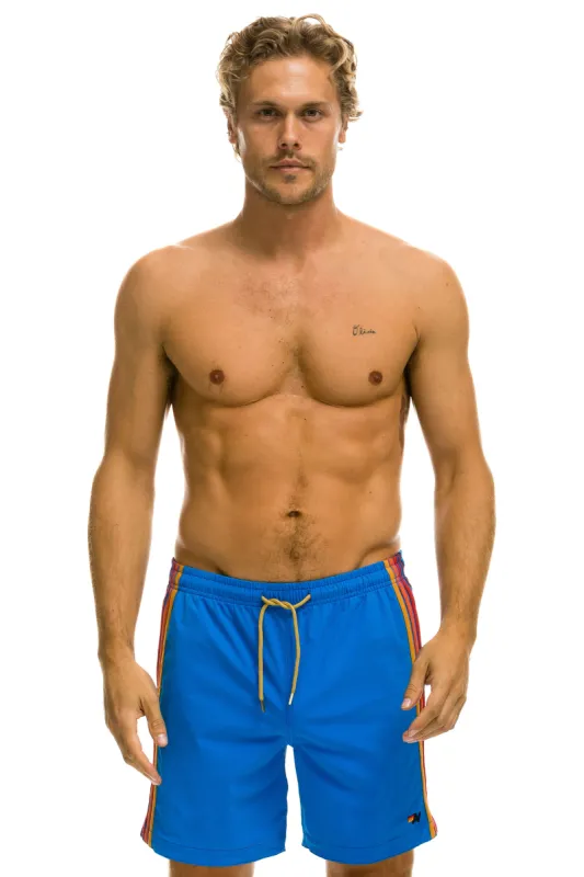 MEN'S 5 STRIPE FLEX SHORTS 7 INCH - PARROT sold by Aviator Nation