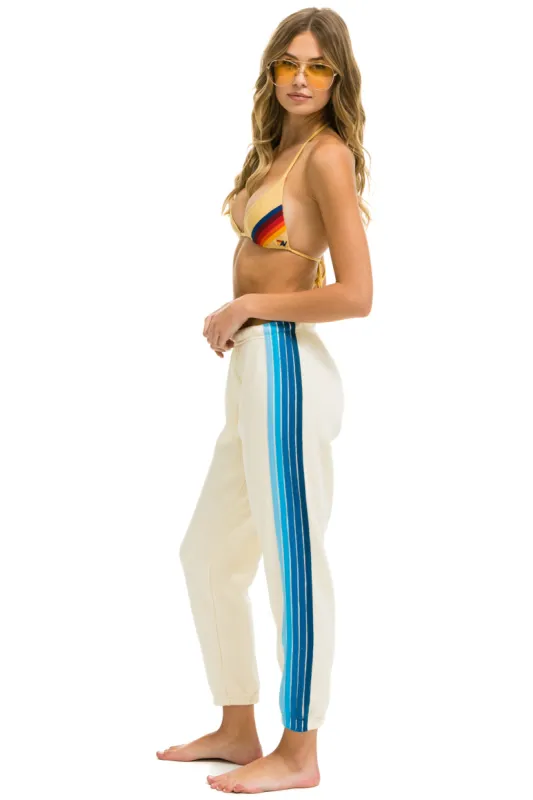 5 STRIPE SWEATPANTS - VINTAGE WHITE // BLUE sold by Aviator Nation