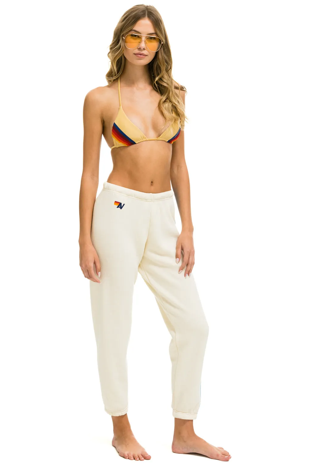 5 STRIPE SWEATPANTS - VINTAGE WHITE // BLUE sold by Aviator Nation product image thumbnail 2