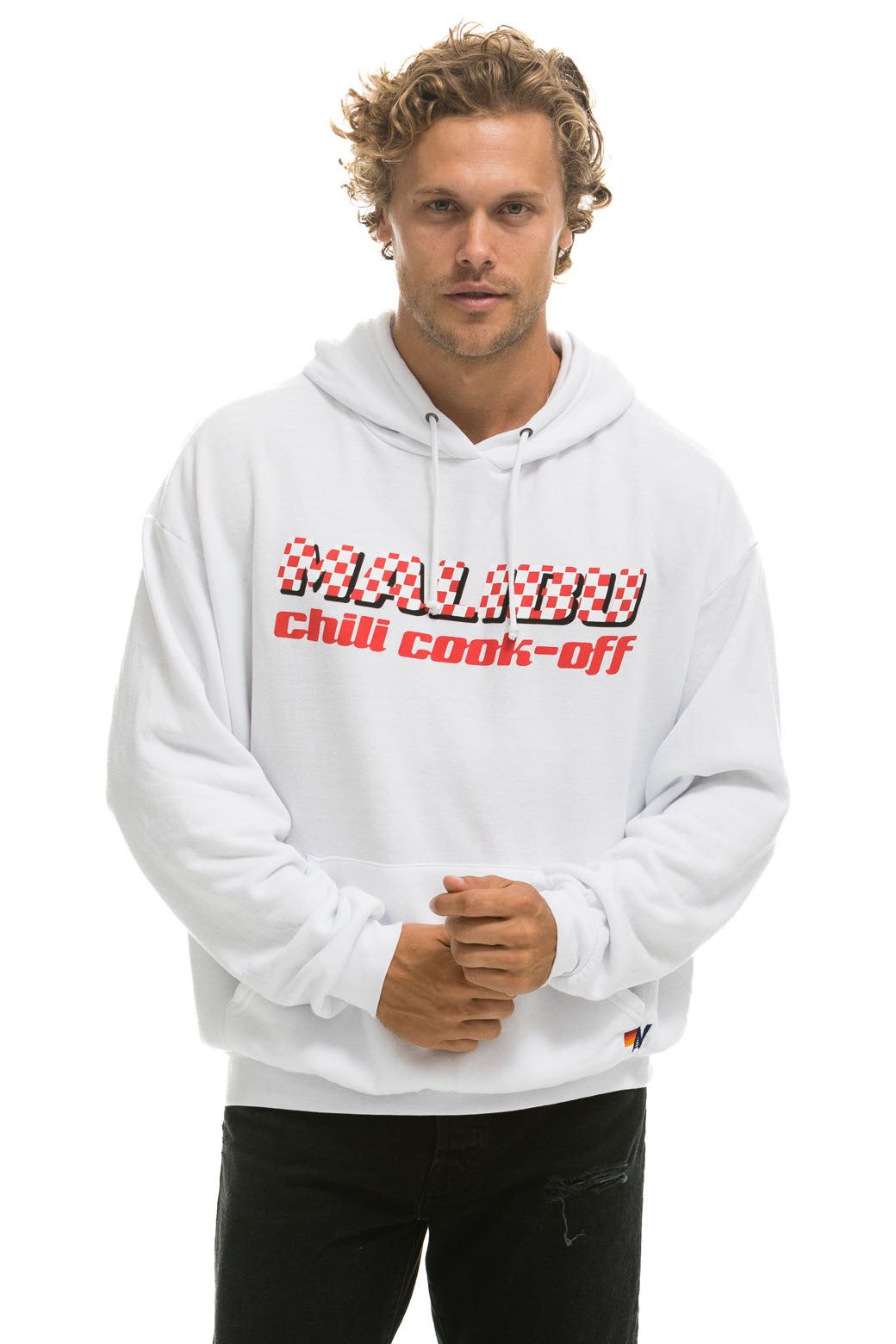 MALIBU CHILI COOK-OFF 2022 PULLOVER HOODIE - WHITE sold by Aviator Nation