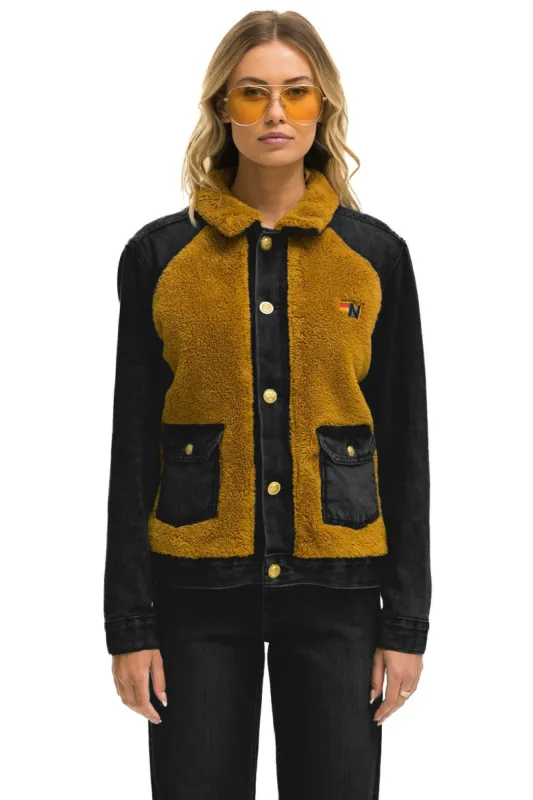 ASPEN SHERPA UNISEX DENIM JACKET - BLACK HONEY sold by Aviator Nation