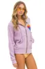 RAINBOW HEART STITCH ZIP HOODIE - MAUVE sold by Aviator Nation