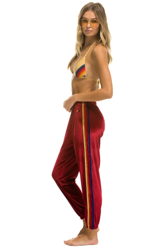 CLASSIC VELVET SWEATPANTS - RED sold by Aviator Nation