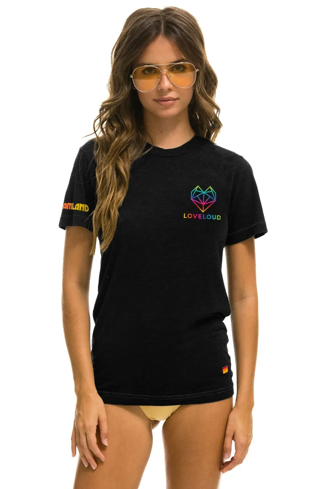 LOVELOUD X DREAMLAND COLLABORATIVE TEE - BLACK sold by Aviator Nation
