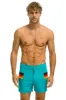 MEN'S HORIZONTAL 5 STRIPE FLEX SHORTS - JADE sold by Aviator Nation