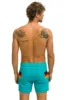 MEN'S HORIZONTAL 5 STRIPE FLEX SHORTS - JADE sold by Aviator Nation