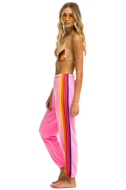 5 STRIPE SWEATPANTS - NEON PINK // YELLOW // PURPLE sold by Aviator Nation