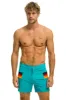 MEN'S HORIZONTAL 5 STRIPE FLEX SHORTS - JADE sold by Aviator Nation