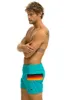 MEN'S HORIZONTAL 5 STRIPE FLEX SHORTS - JADE sold by Aviator Nation