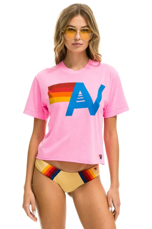 LOGO BOYFRIEND TEE - NEON PINK sold by Aviator Nation