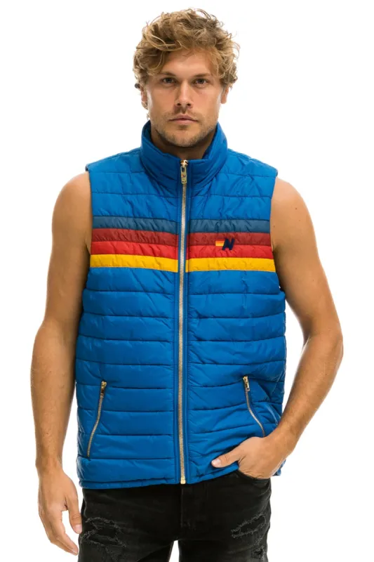 MEN'S 4 STRIPE VEST - SNORKEL BLUE sold by Aviator Nation