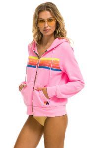 5 STRIPE HOODIE - NEON PINK // NEON RAINBOW sold by Aviator Nation