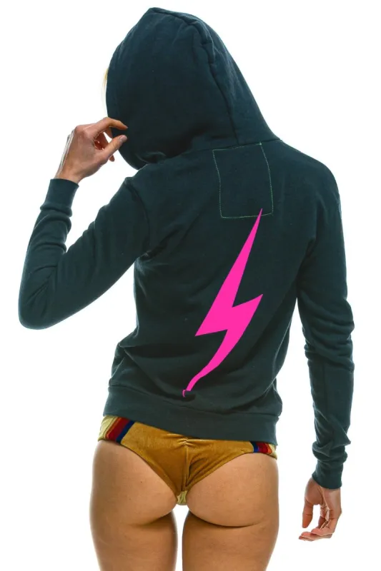 BOLT HOODIE - CHARCOAL // NEON PINK sold by Aviator Nation