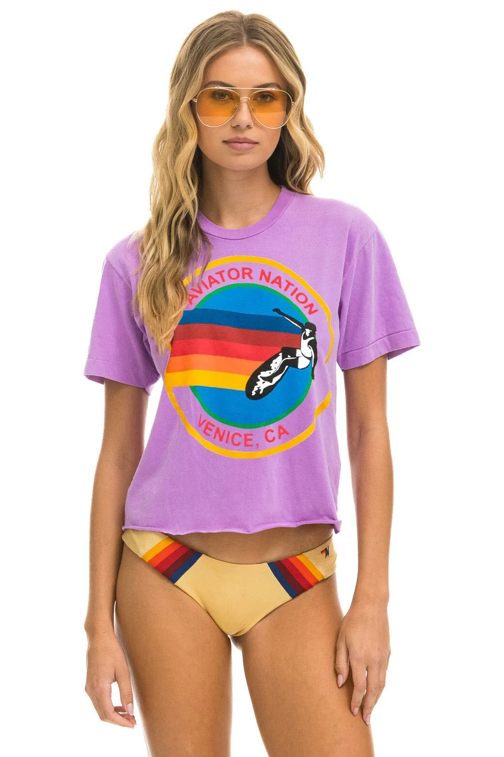 AVIATOR NATION BOYFRIEND TEE - NEON PURPLE sold by Aviator Nation