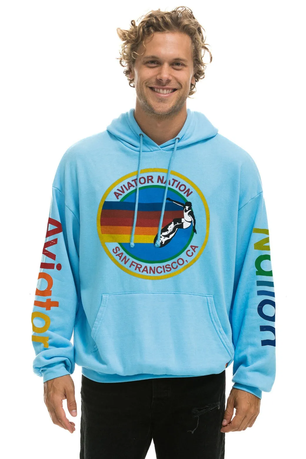 AVIATOR NATION SAN FRANCISCO RELAXED PULLOVER HOODIE - SKY sold by Aviator Nation product image thumbnail 2