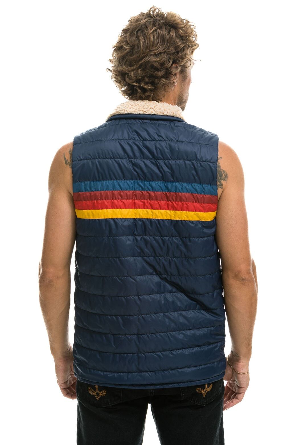 MEN'S 4 STRIPE VEST - NAVY sold by Aviator Nation product image thumbnail 5