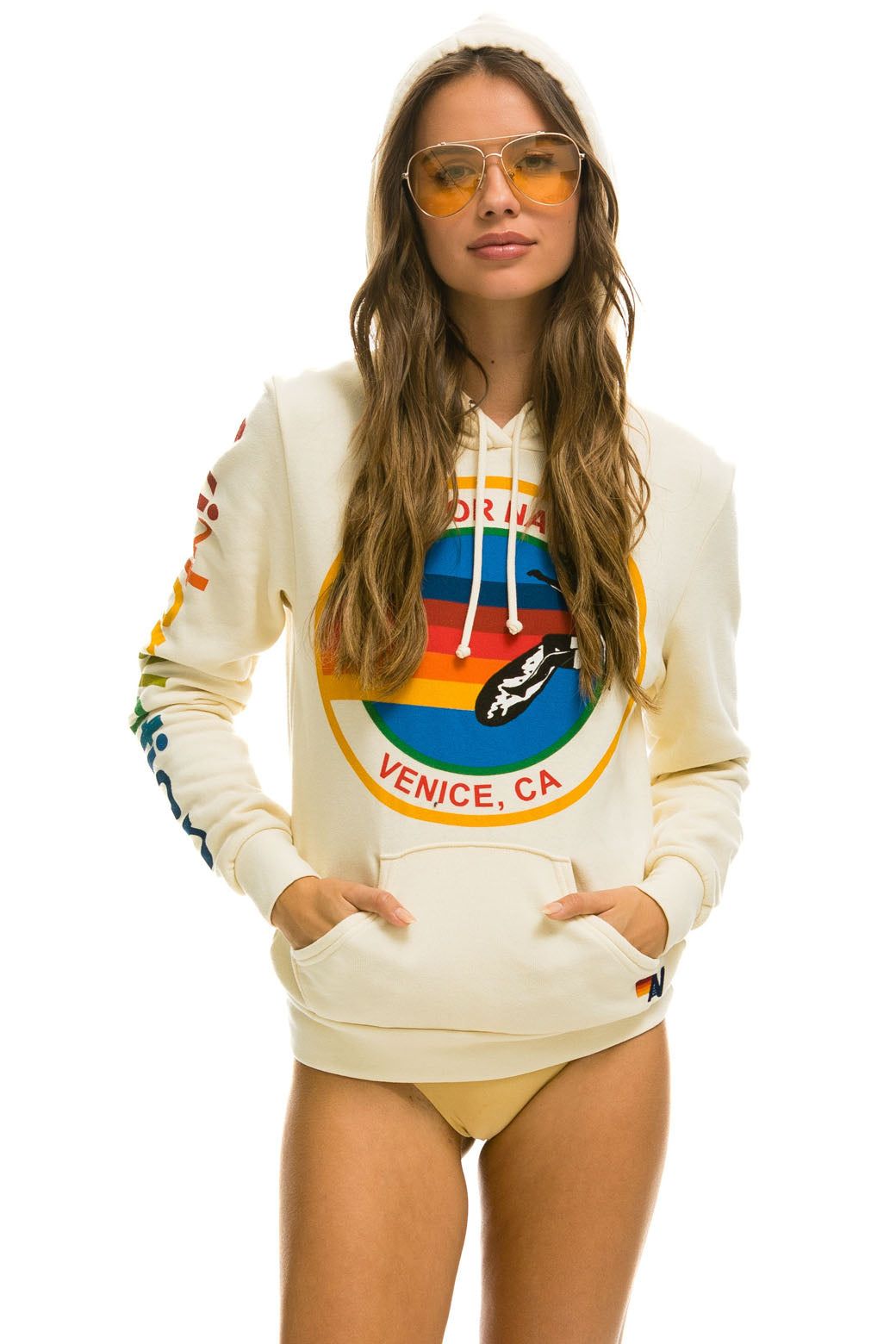 AVIATOR NATION PULLOVER HOODIE - VINTAGE WHITE sold by Aviator Nation