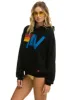 LOGO PULLOVER RELAXED HOODIE - BLACK sold by Aviator Nation