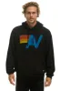 LOGO PULLOVER RELAXED HOODIE - BLACK sold by Aviator Nation