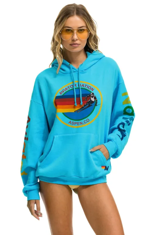 AVIATOR NATION ASPEN RELAXED PULLOVER HOODIE - NEON BLUE sold by Aviator Nation