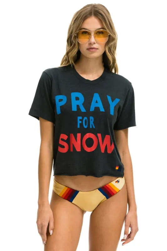 PRAY FOR SNOW BOYFRIEND TEE - CHARCOAL sold by Aviator Nation
