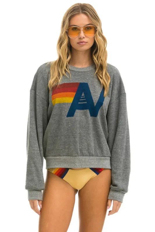 LOGO RELAXED CREW SWEATSHIRT - HEATHER sold by Aviator Nation
