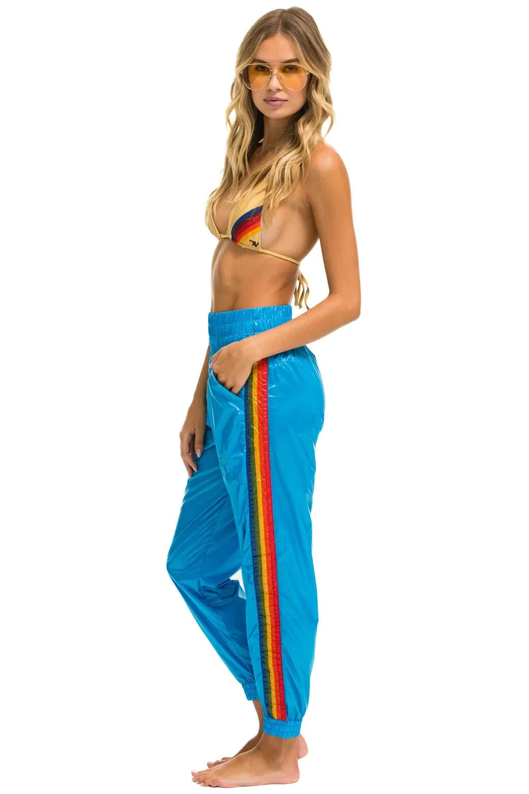 5 STRIPE HI RISE WIND PANT - DRESDEN sold by Aviator Nation product image thumbnail 3