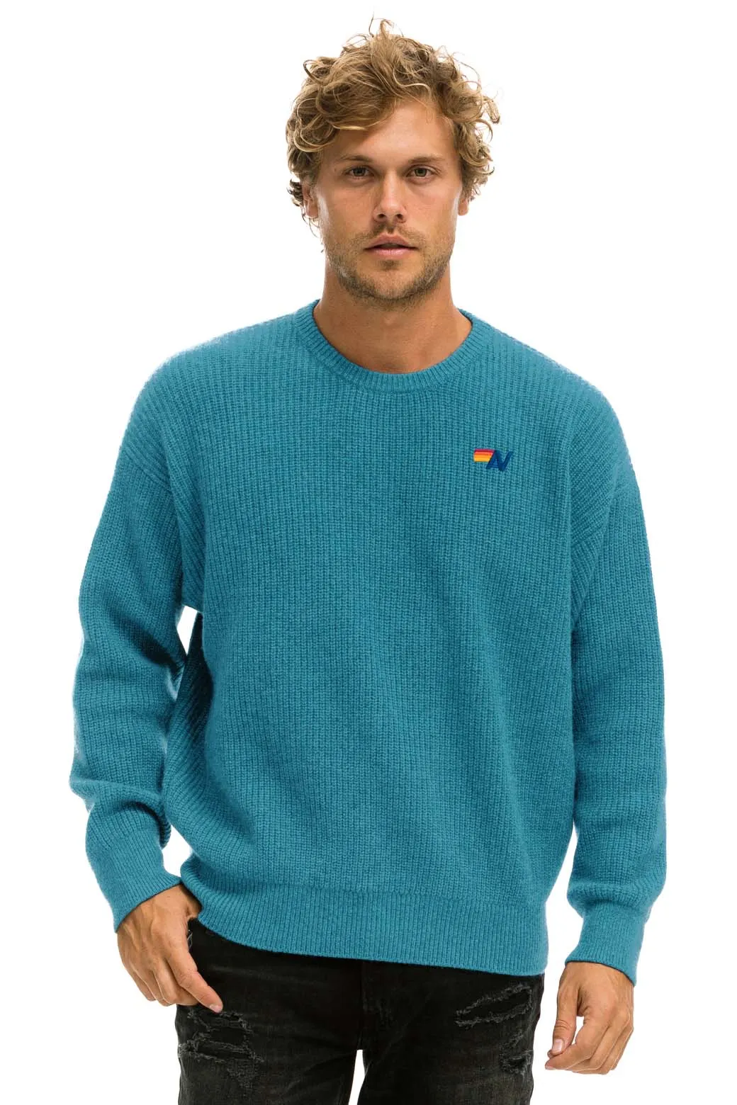 VINTAGE CABIN UNISEX CASHMERE SWEATER - COBALT sold by Aviator Nation product image thumbnail 2