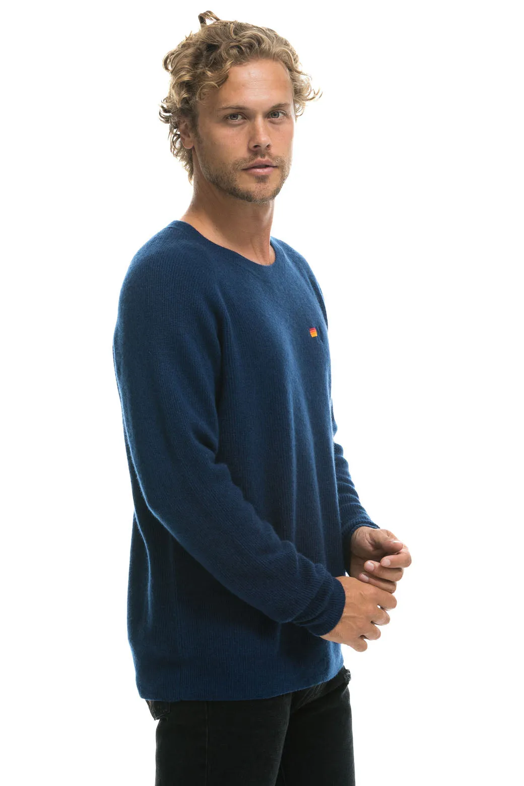 VINTAGE CABIN 2 UNISEX CASHMERE SWEATER - MIDNIGHT sold by Aviator Nation product image thumbnail 4