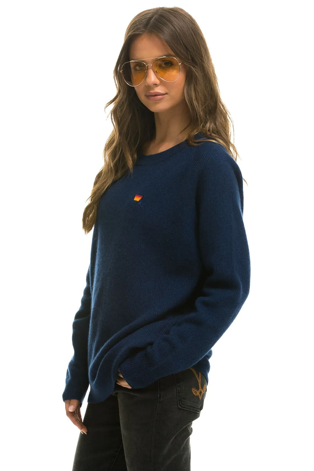 VINTAGE CABIN 2 UNISEX CASHMERE SWEATER - MIDNIGHT sold by Aviator Nation product image thumbnail 3