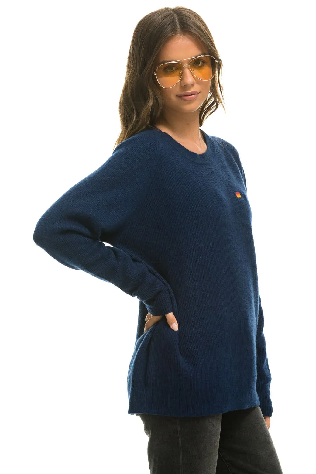 VINTAGE CABIN 2 UNISEX CASHMERE SWEATER - MIDNIGHT sold by Aviator Nation product image thumbnail 5