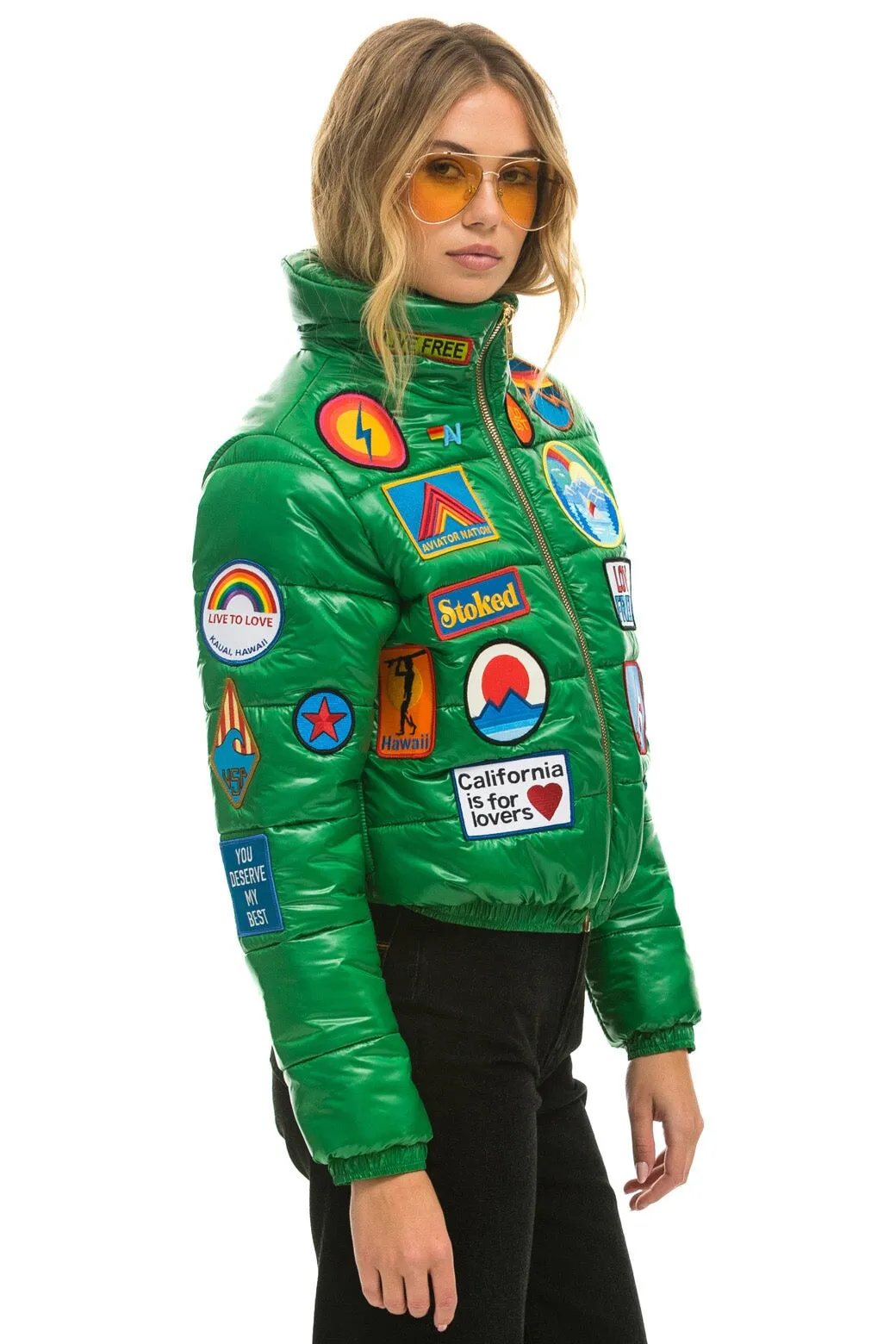 VINTAGE PATCH APRES PUFFER JACKET - AMAZON GLOSSY sold by Aviator Nation product image thumbnail 3