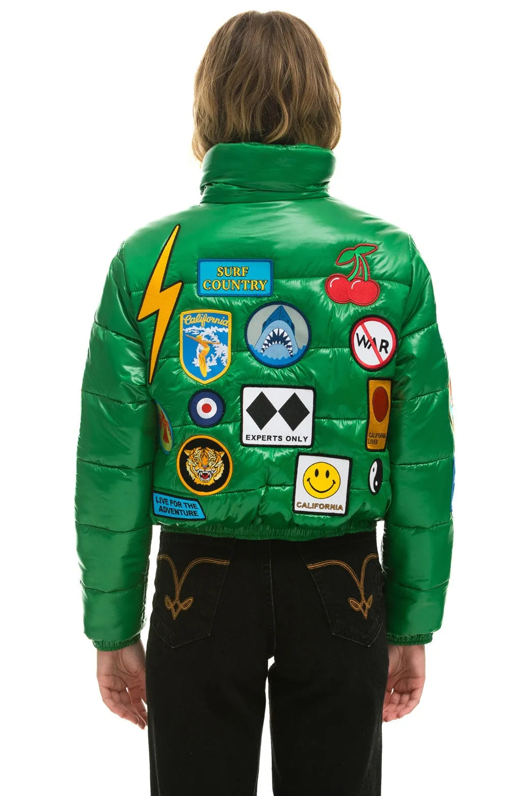 VINTAGE PATCH APRES PUFFER JACKET - AMAZON GLOSSY sold by Aviator Nation product image thumbnail 4