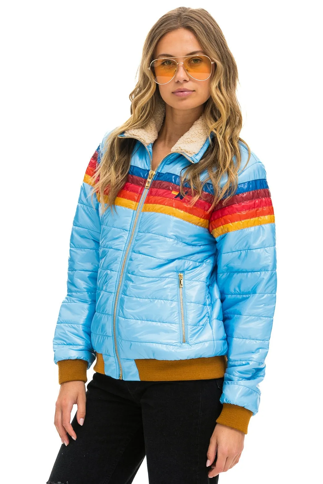 5 STRIPE JACKET - SKY GLOSSY sold by Aviator Nation product image thumbnail 2