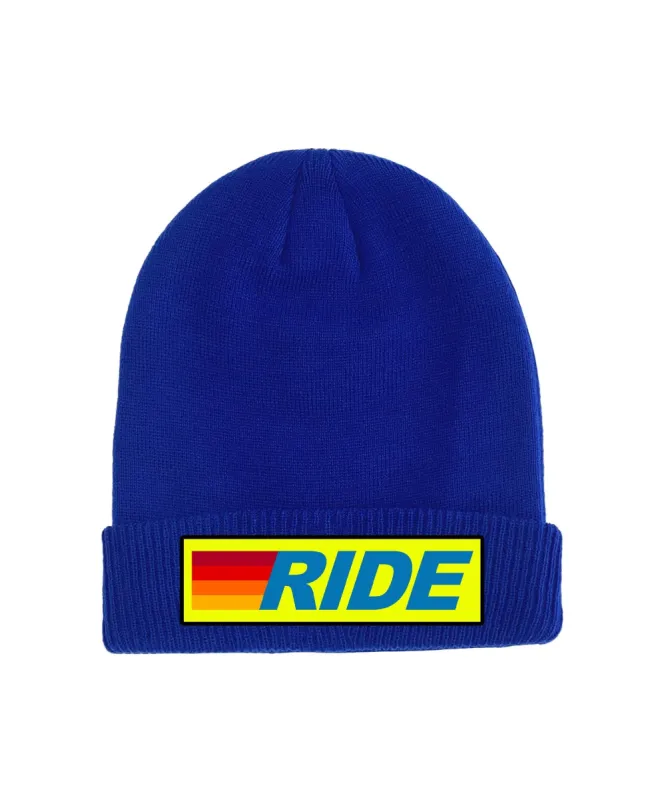 RIDE LOGO BEANIE - ROYAL sold by Aviator Nation