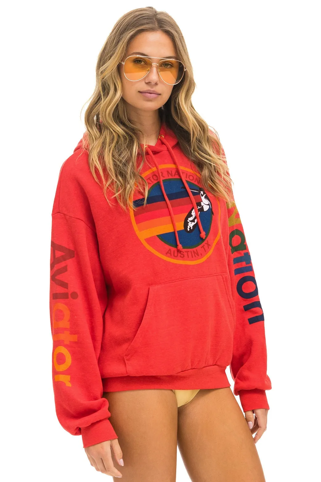 AVIATOR NATION AUSTIN RELAXED PULLOVER HOODIE - RED sold by Aviator Nation product image thumbnail 5