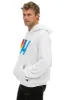 LOGO PULLOVER RELAXED HOODIE - WHITE sold by Aviator Nation