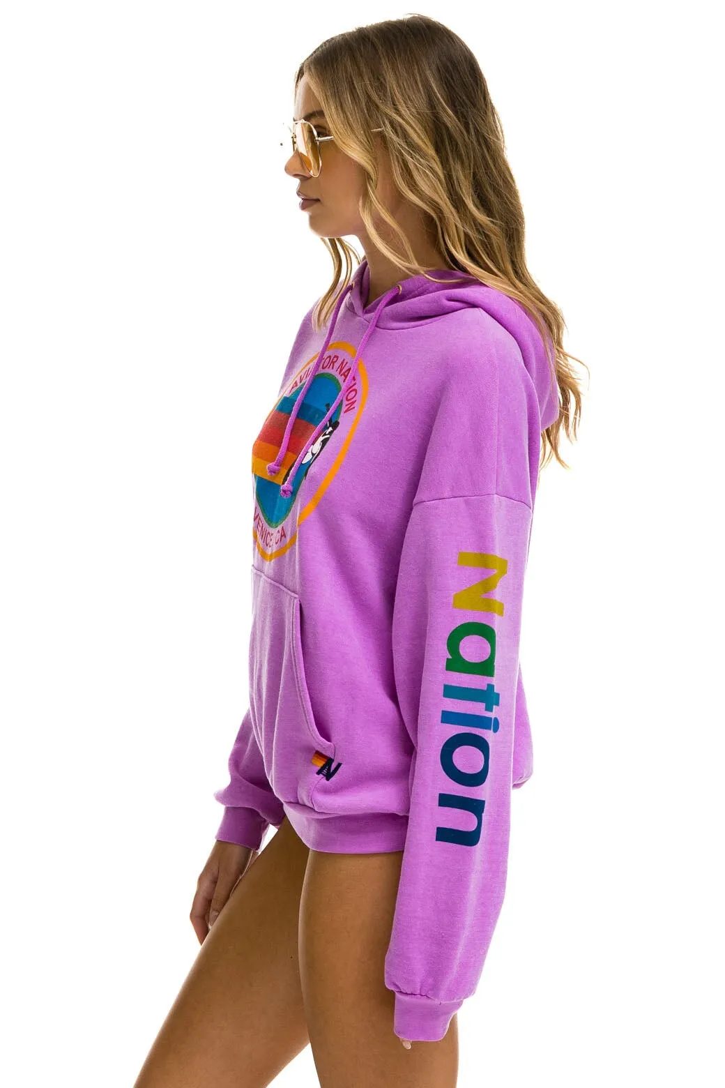 AVIATOR NATION RELAXED PULLOVER HOODIE - NEON PURPLE sold by Aviator Nation product image thumbnail 3