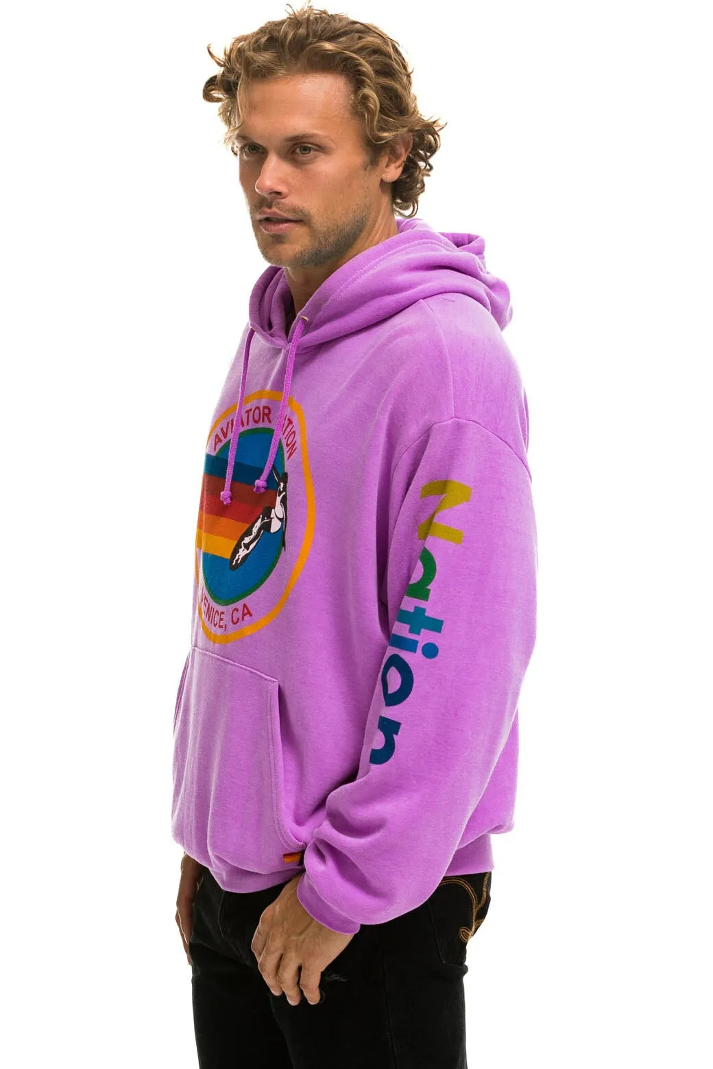 AVIATOR NATION RELAXED PULLOVER HOODIE - NEON PURPLE sold by Aviator Nation product image thumbnail 4