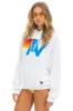 LOGO PULLOVER RELAXED HOODIE - WHITE sold by Aviator Nation