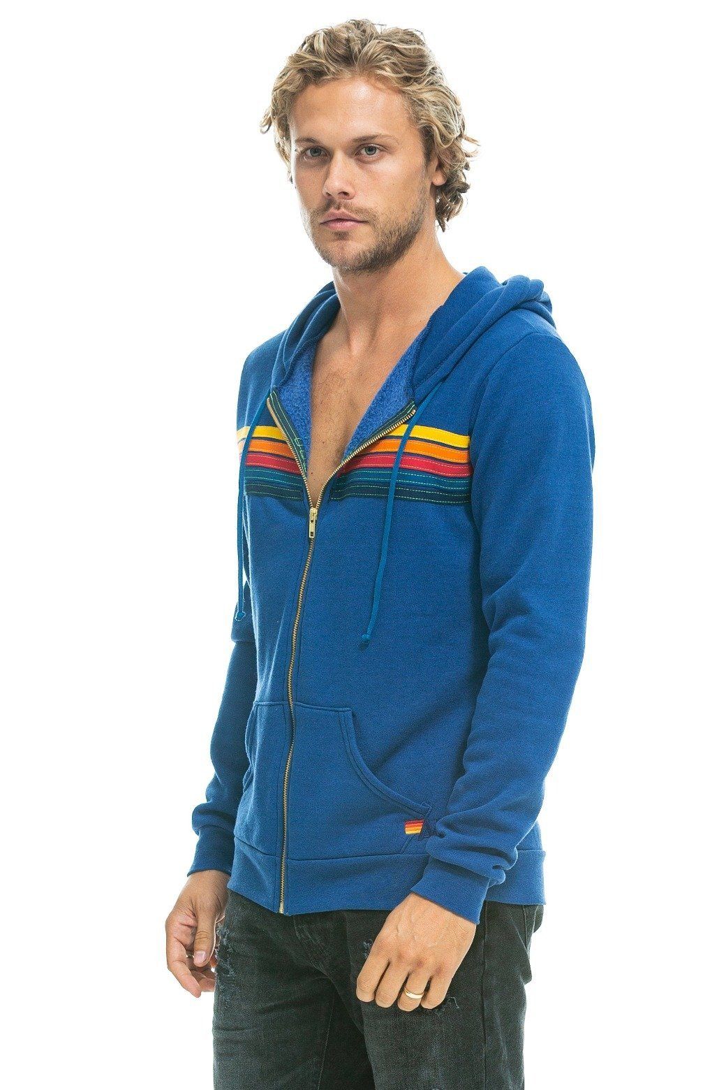 5 STRIPE HOODIE - ROYAL sold by Aviator Nation product image thumbnail 4