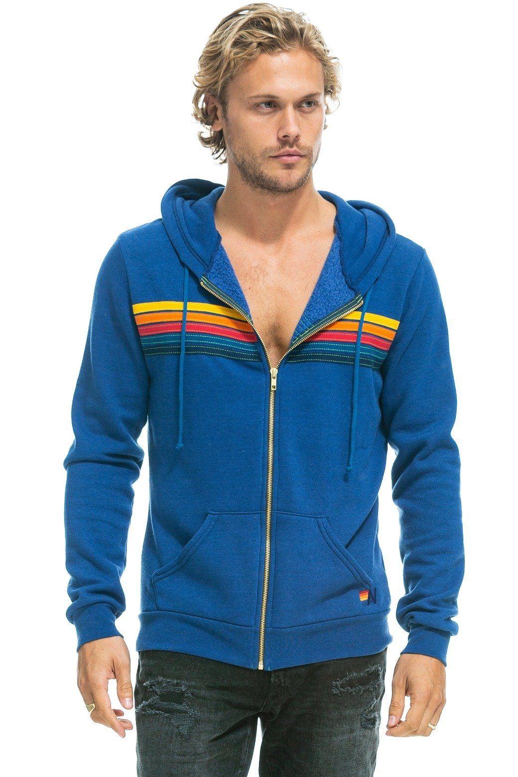5 STRIPE HOODIE - ROYAL sold by Aviator Nation product image thumbnail 3